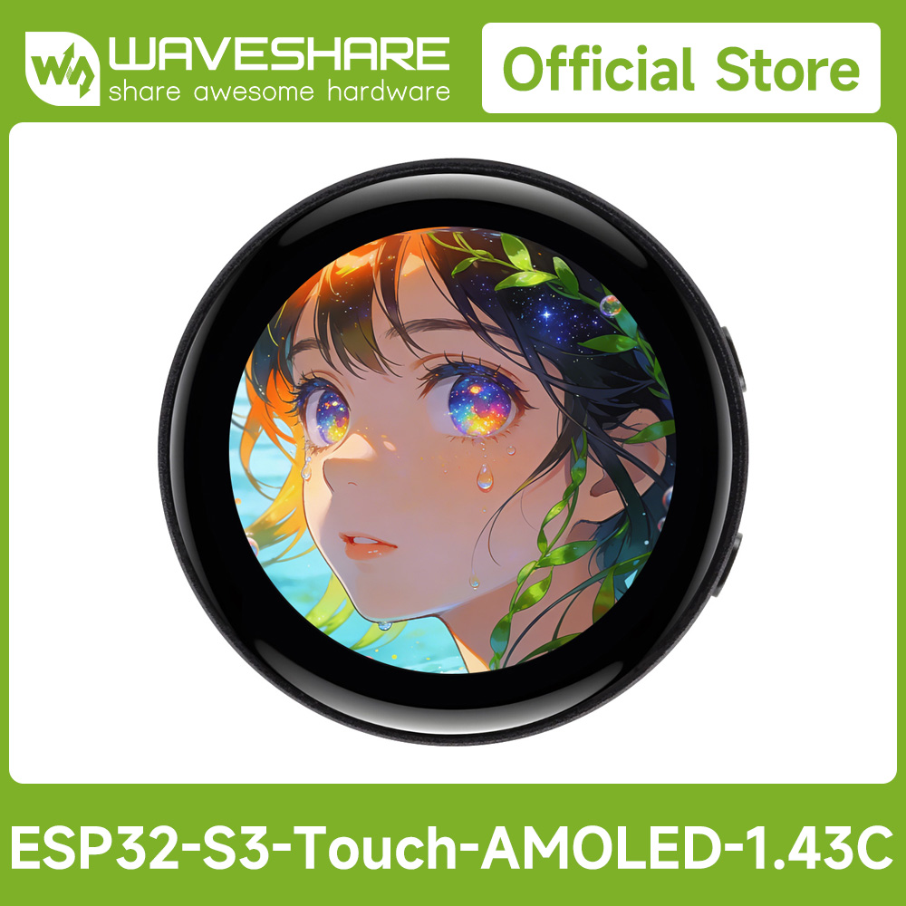 Waveshare Esp32 - WaveshareESP32-S3 บอร์ดพัฒนาจอแสดงผลแบบสัมผัส AMOLED ทรงกลมขนาด 1.43 นิ้ว,