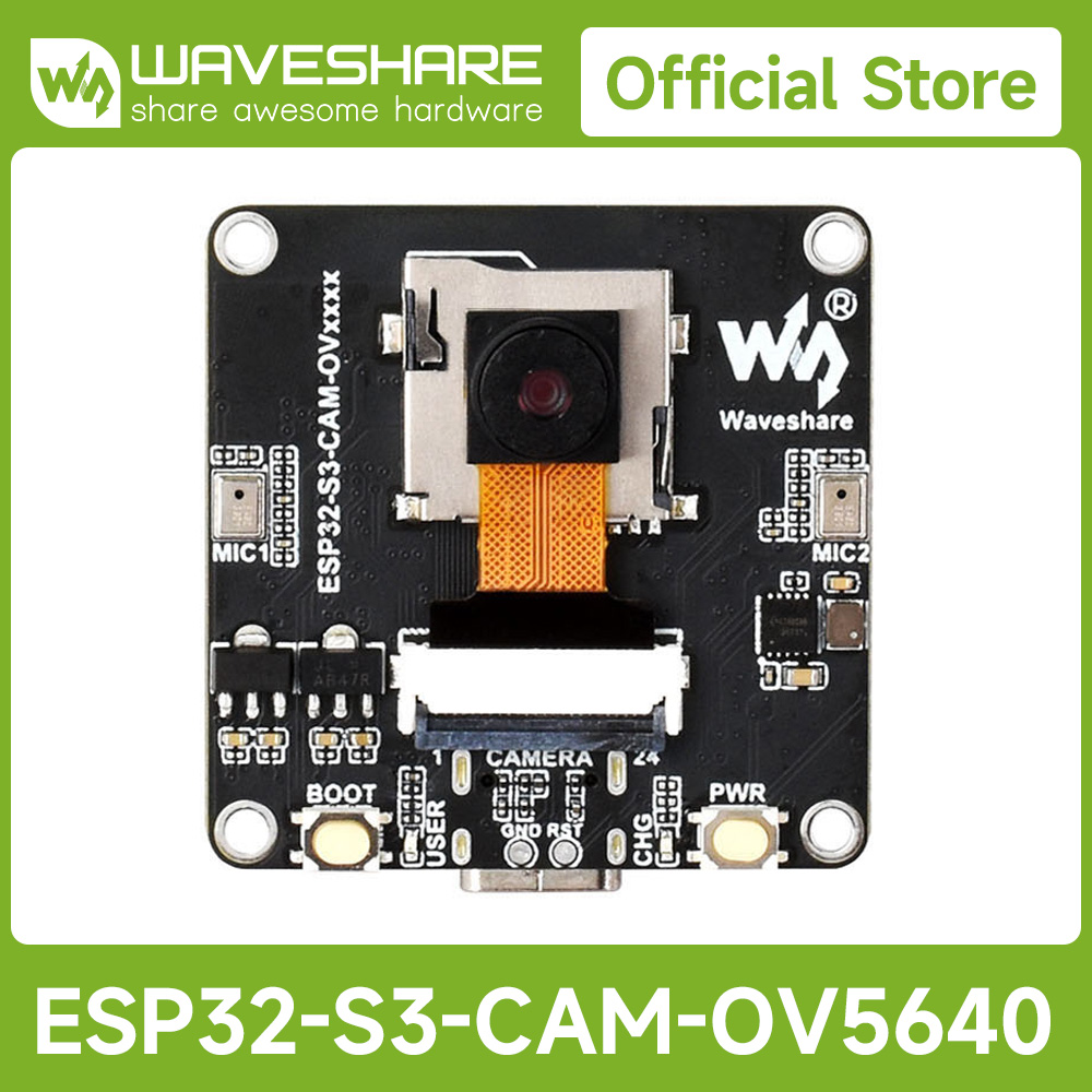 Waveshare Esp32 - Waveshare ESP32-S3 AIoT บอร์ดพัฒนากล้อง, โมดูลอินพุตและเอาต์พุตเสียงในตัว, รองรับการเชื่อมต่อจอแสดงผลภายนอก