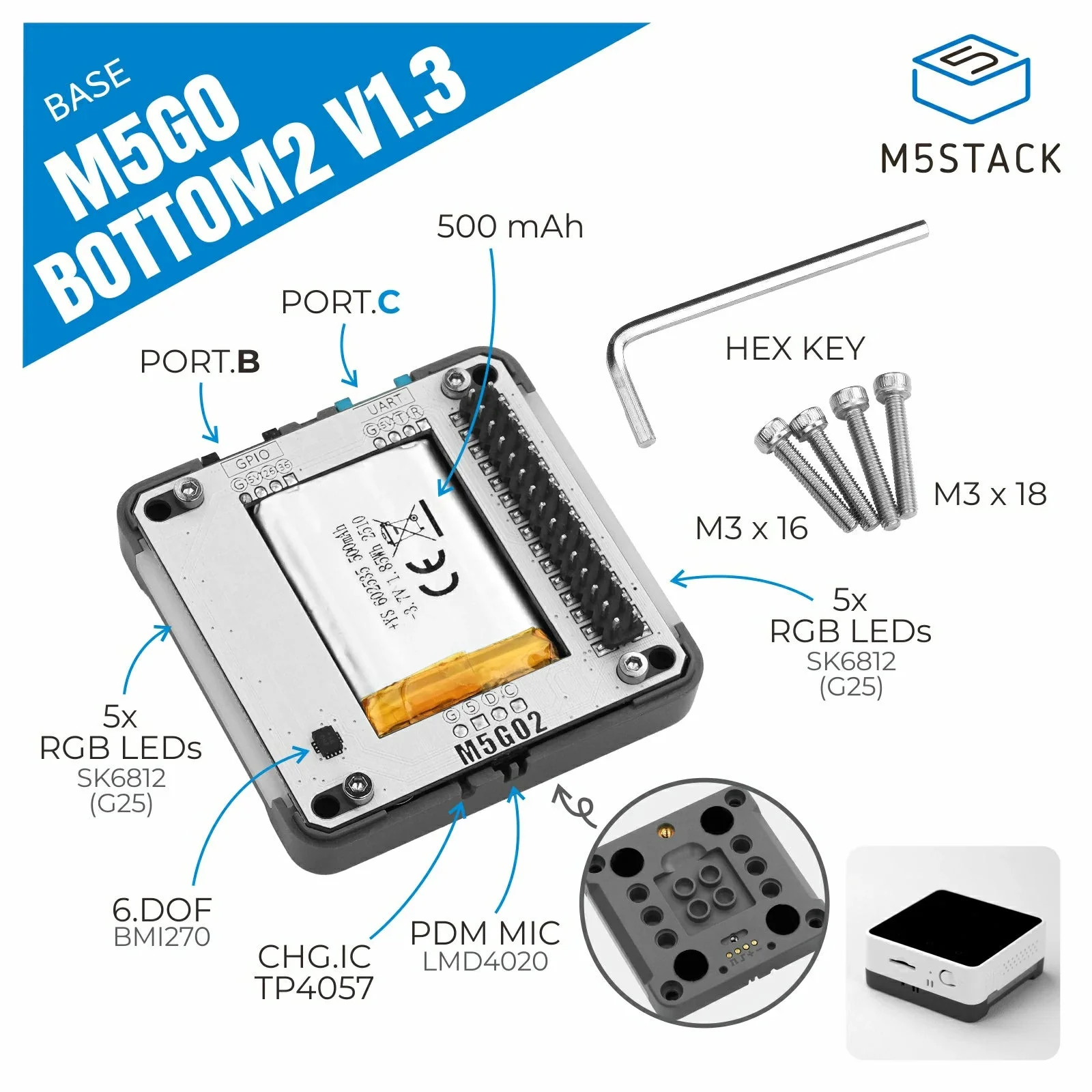 M5Stack Base M5GO Bottom2 v1.3 - M5Stack Core2 บทวิจารณ์และราคา